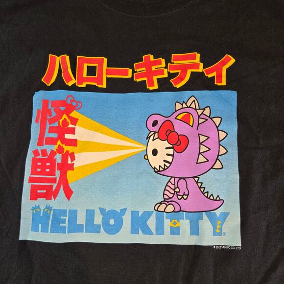 Hello Kitty Kaiju Monster Tee Sanrio Graphic Black XL 2022 - Picture 3 of 9